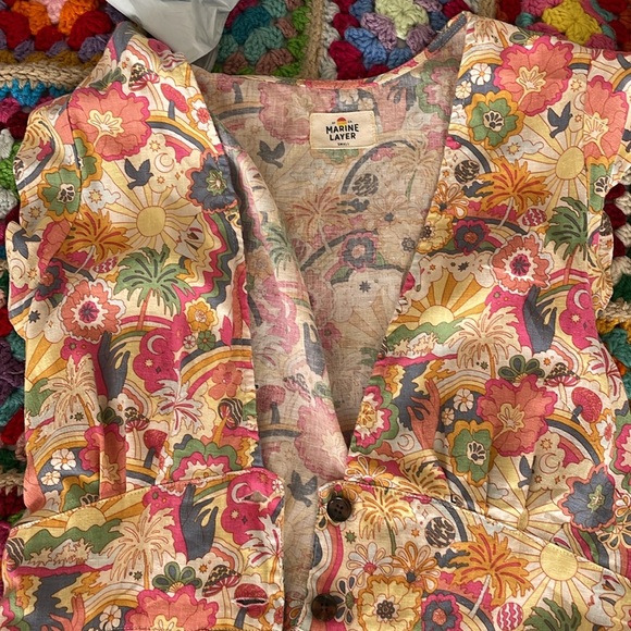 Marine Layer Camila Romper in Psychedelic Print - Picture 5 of 7